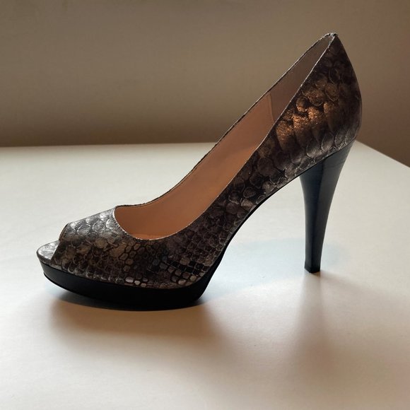 Calvin Klein 8.5 Sexy Metallic Snake-Print Stilettos - Picture 5 of 10